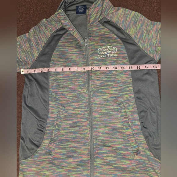 Tipsy Lake Tahoe Ca Zip Up Sweater Multi Color Size Small - Picture 7 of 7